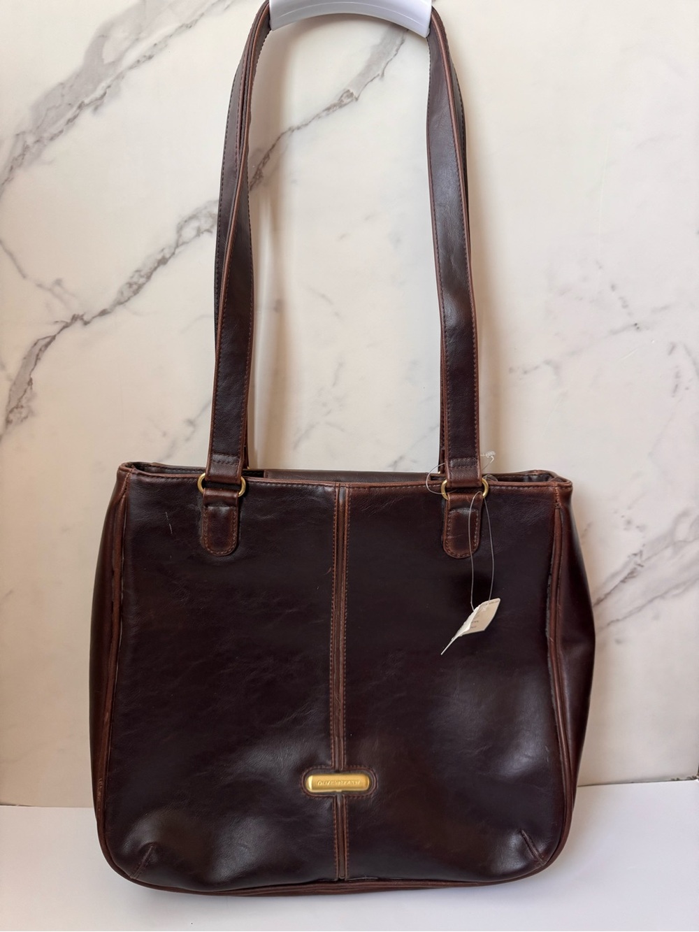 Liz Claiborne Dark Brown Faux Leather Shoulder Bag